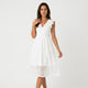 Vestido midi bordado de escote en V