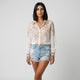 Blusa bordada de cuello camisero