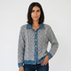 Cárdigan de punto con cuello denim
