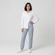 Pantalón fluido de rayas con cintura elástica | comodidad diaria y ajuste adaptable