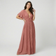 Vestido largo cruzado | cintura ajustable con lazada | silueta definida con caída fluida