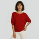 Jersey de escote en V y manga tres cuartos