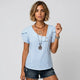 Blusa de rayas con volante