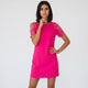 Vestido corto de manga calada