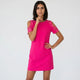 Vestido corto de manga calada