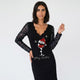 Vestido corto con manga brillante