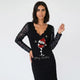 Vestido corto con manga brillante