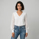 Blusa calada de manga amplia | escote delicado favorecedor | ligereza cómoda para entretiempo