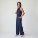 Mono largo de pernera amplia | diseño halter fluido | elegancia cómoda sin esfuerzo