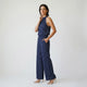 Mono largo de pernera amplia | diseño halter fluido | elegancia cómoda sin esfuerzo