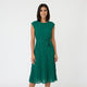 Vestido midi plisado con cinturón