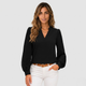Blusa fluida de manga abullonada