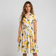 Vestido midi camisero de falda amplia