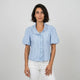 Blusa de rayas | volante frontal con manga abullonada | aporta frescura y estructura suave