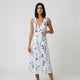 Vestido midi de escote en pico