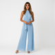Mono largo plisado de cuello halter