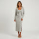 Vestido midi de punto con capa corta