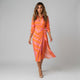 Vestido midi cruzado con lazada