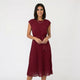 Vestido midi plisado con cinturón