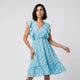Vestido floral fluido | mangas con volante ligero | frescura cómoda para días especiales