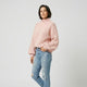 Jersey de punto con cuello alto | diseño amplio con mangas voluminosas | aporta abrigo y comodidad relajada