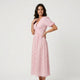 Vestido midi abotonado de escote en V