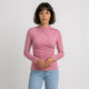 Blusa cruzada de cuello alto
