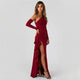 Vestido largo asimétrico con volante