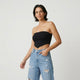 Top bandeau ajustado | diseño sin tirantes estructurado | realza la línea de hombros con equilibrio