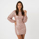 Vestido mini de manga abullonada