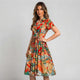 Vestido midi camisero de falda amplia