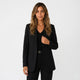 Blazer largo de escote abierto