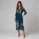 Vestido midi cruzado con lazada